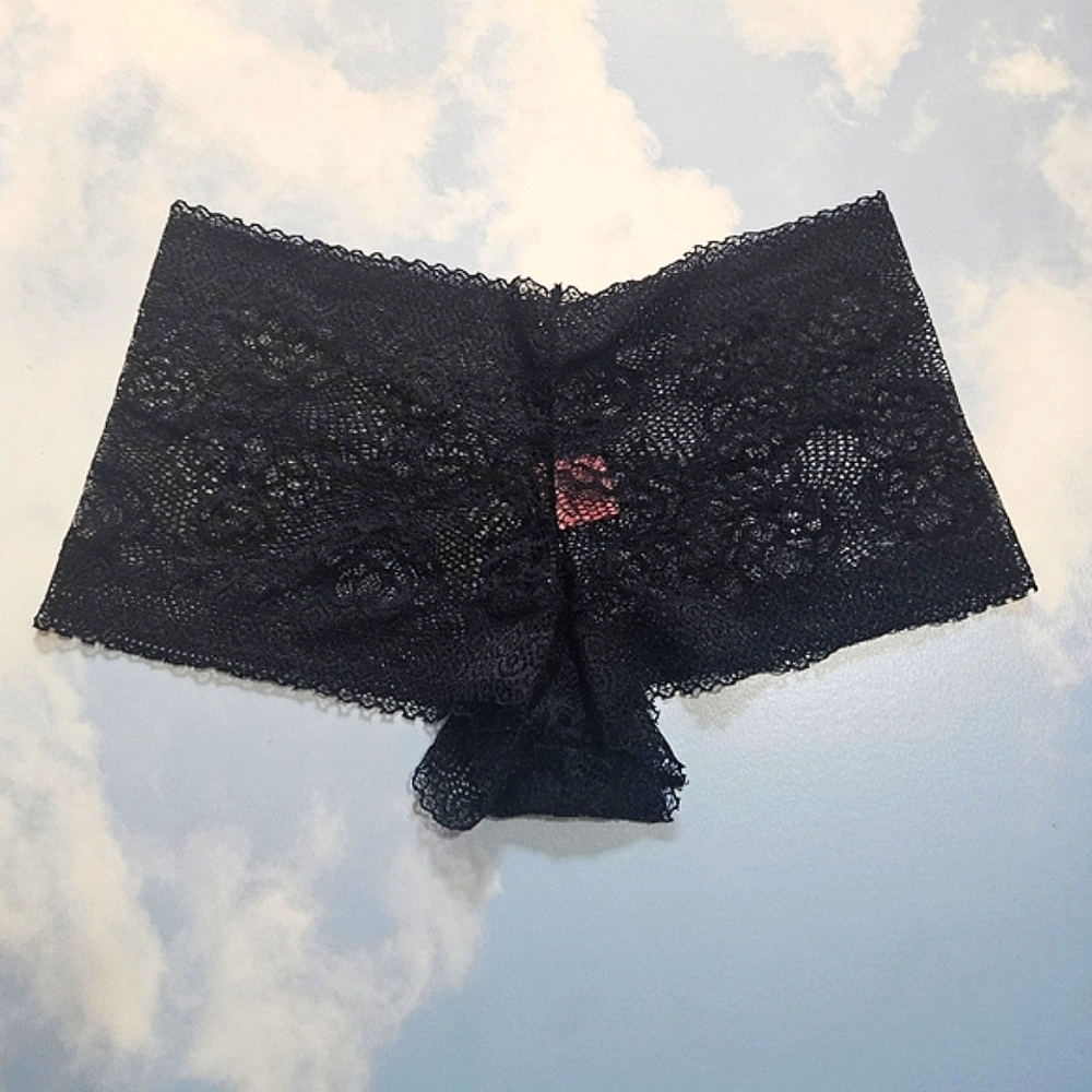 Black Lace Underwear Boyshorts Panties